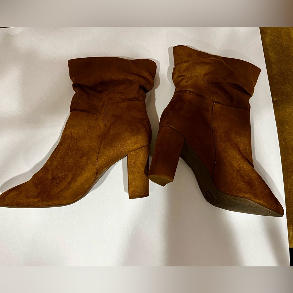 Zigi Soho Womens Saray Tan Faux Suede Dress Slouch Boots Shoes 10M